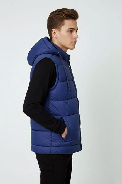 Men's Fashion Detachable Hood Puffer Gilet