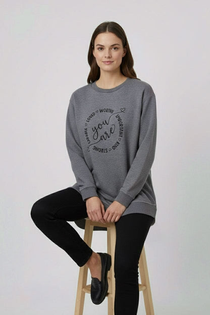 L.A.T Women's Printed High Low Hem Sweatshirt