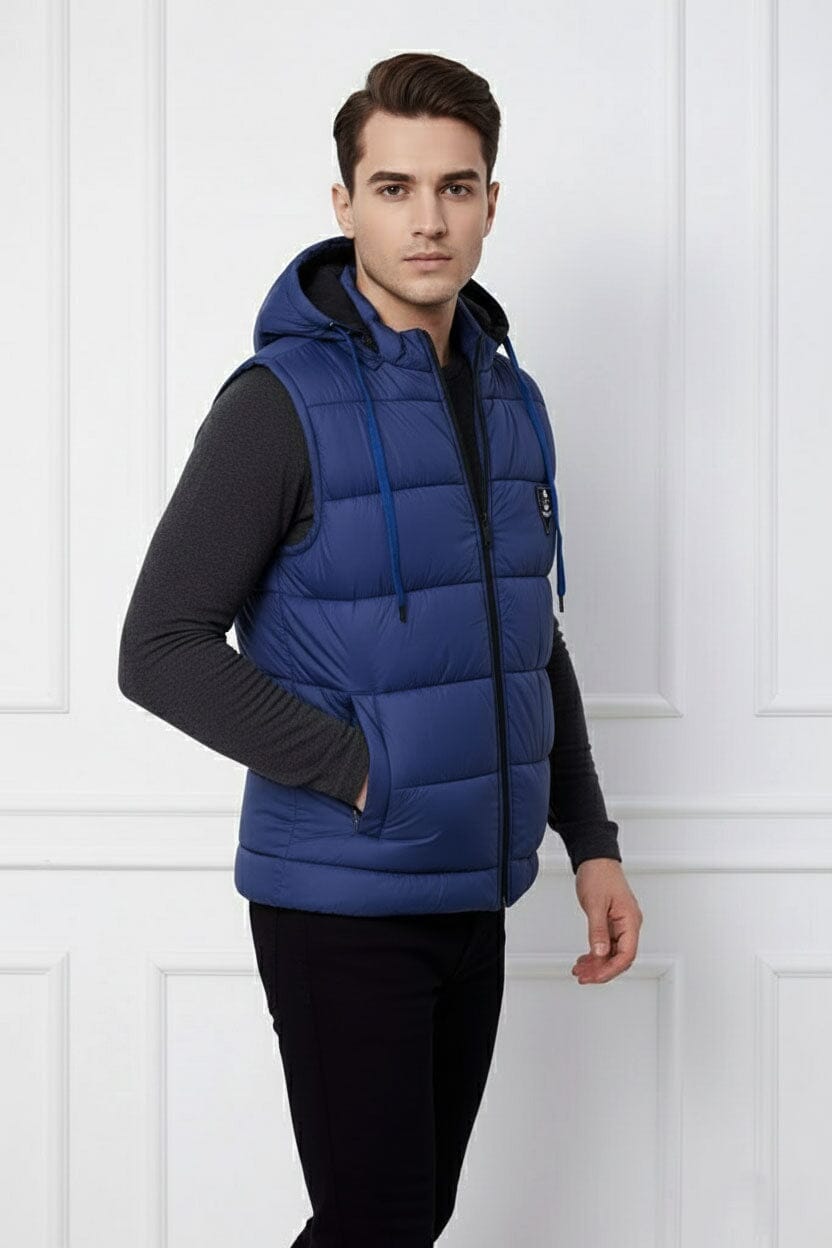 Men's Anchor Detachable Hood Puffer Gilet