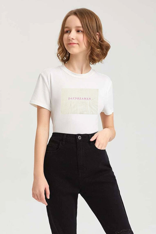 Hudson Girl's Day Dreamer Embellish Design Tee Shirt