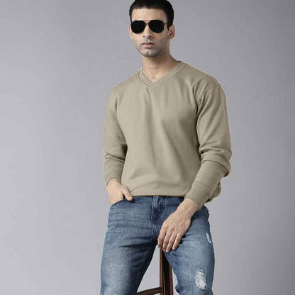 Polo Republica Men's Nobitu V-Neck Sweat Shirt Men's Sweat Shirt Polo Republica Beige S 