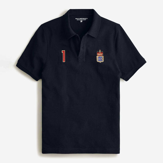 Polo Republica Men's Emblem & 1 Embroidered Short Sleeve Polo Shirt Men's Polo Shirt Polo Republica Navy S 