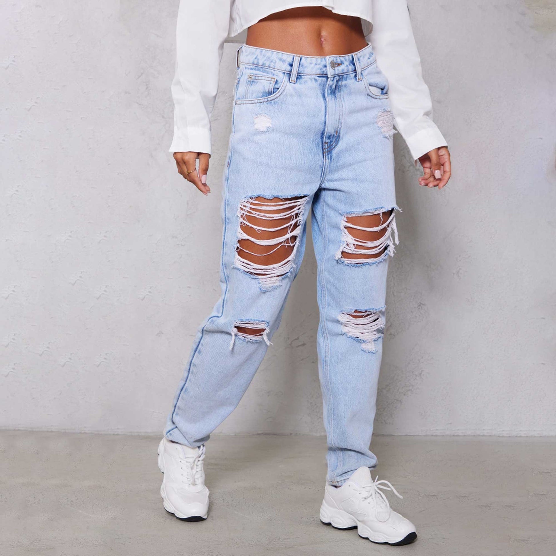 PLT Women's Distressed Classic Minor Fault Jeans