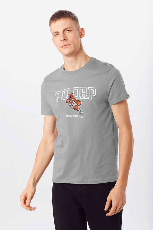 Polo Republica Men's Bear Basketball Printed Crew Neck Tee Shirt Men's Tee Shirt Polo Republica 