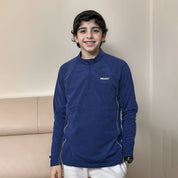 Proact Boy's Mock Neck Quarter Zipper Sweat Shirt Boy's Sweat Shirt HAS Apparel Navy 11-12 Years 
