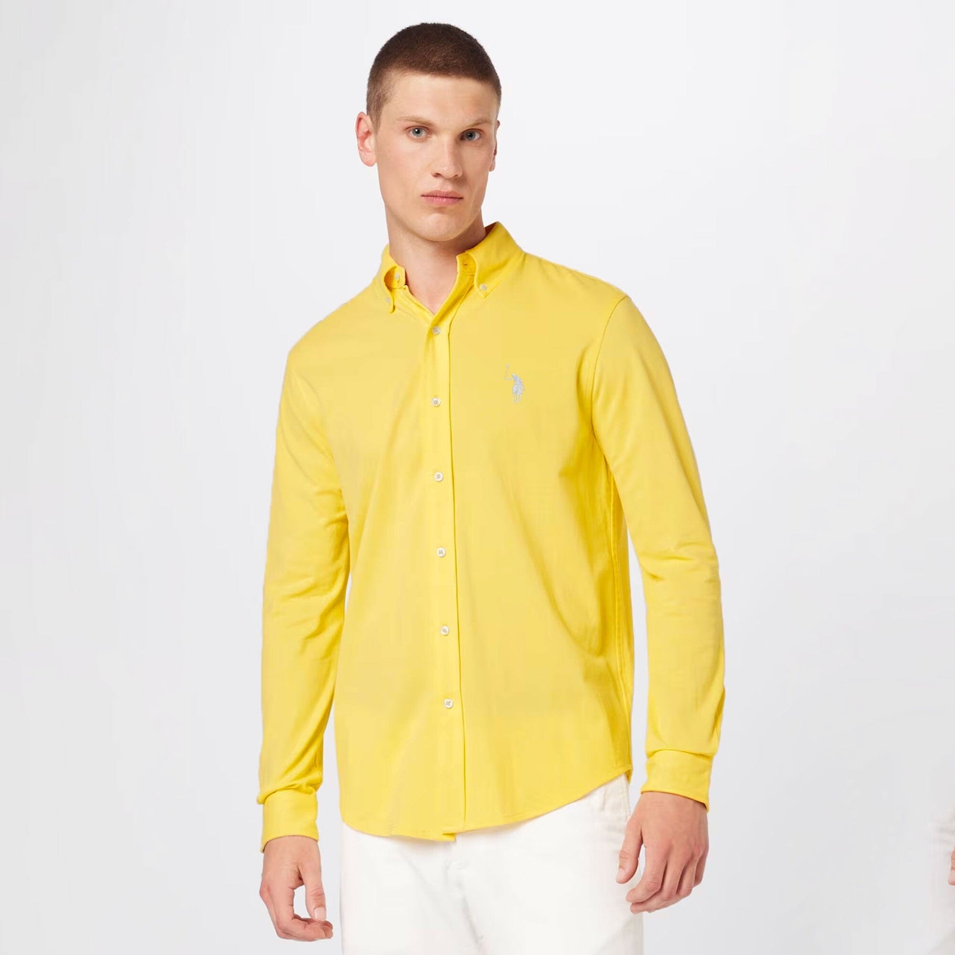 Polo Republica Men's Essentials Knitted Casual Shirt Men's Casual Shirt Polo Republica Yellow S 