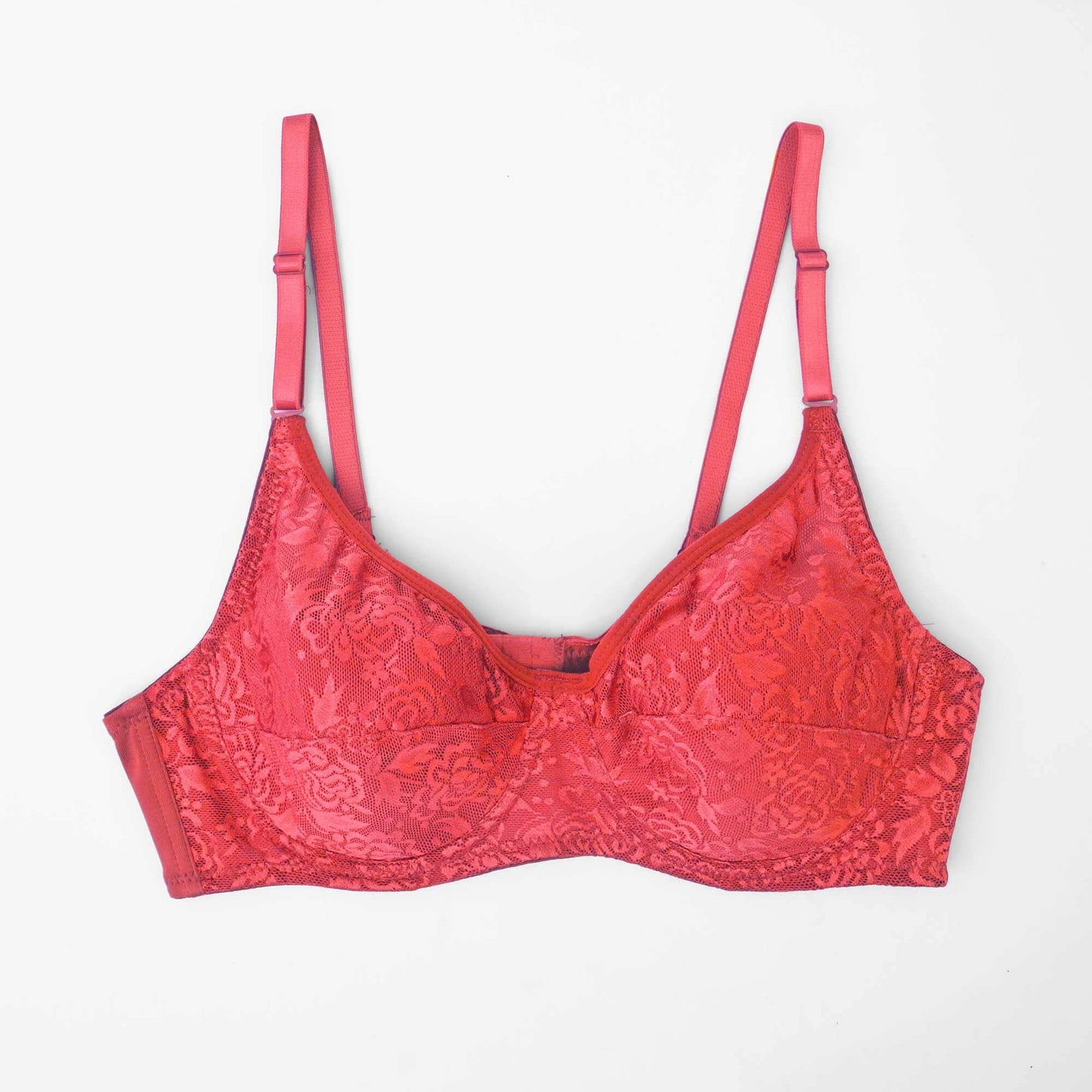 Women's Floral Lace Classic Wired Petite Bra Women's Lingerie SRL Red 32 