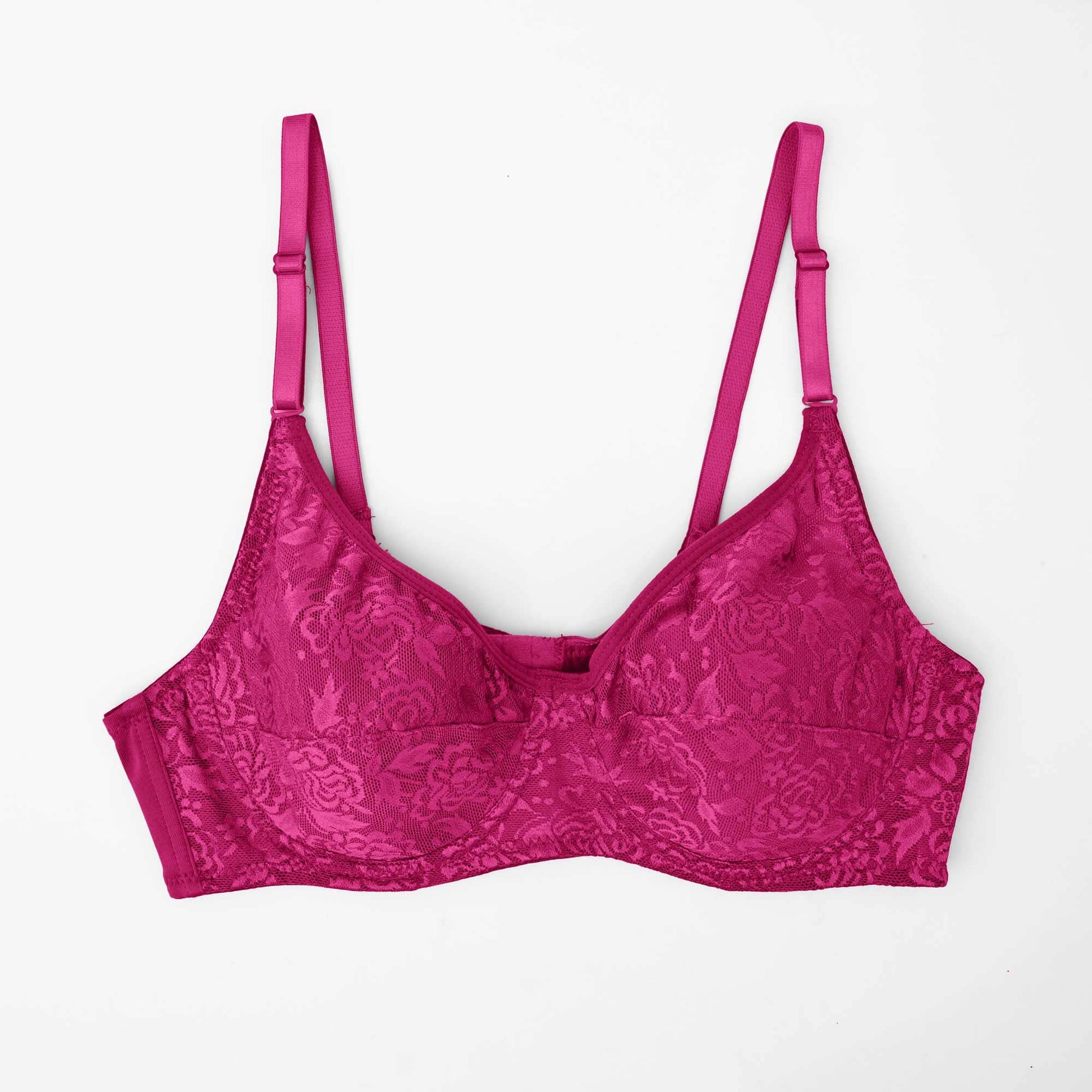 Women's Floral Lace Classic Wired Petite Bra Women's Lingerie SRL Magenta 32 