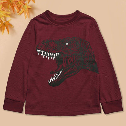 CD Kid's Dinosaur Printed Long Sleeve Thermal Sweat Shirt