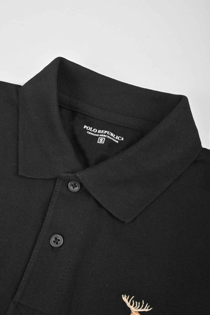 Polo Republica Men's Moose & Crest 3 Embroidered Short Sleeve Polo Shirt Men's Polo Shirt Polo Republica 