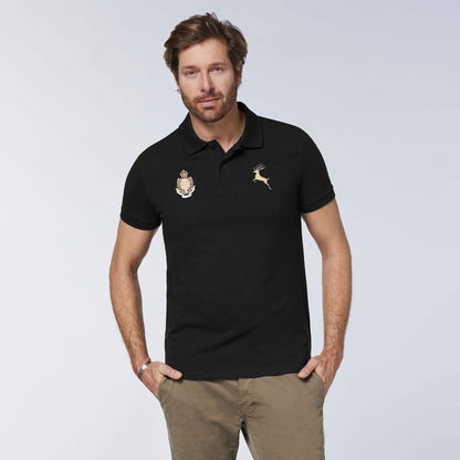 Polo Republica Men's Polo Crest & Deer Embroidered Short Sleeve Polo Shirt