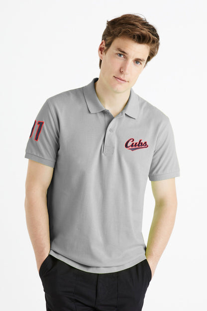 Polo Republica Men's Cubs 01 Embroidered Short Sleeve Polo Shirt