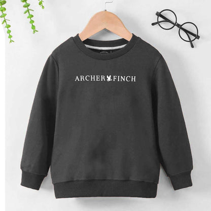 Archer & Finch Kid's Gniezno Logo Printed Fleece Sweat Shirt Kid's Sweat Shirt LFS Graphite 3-4 Years 