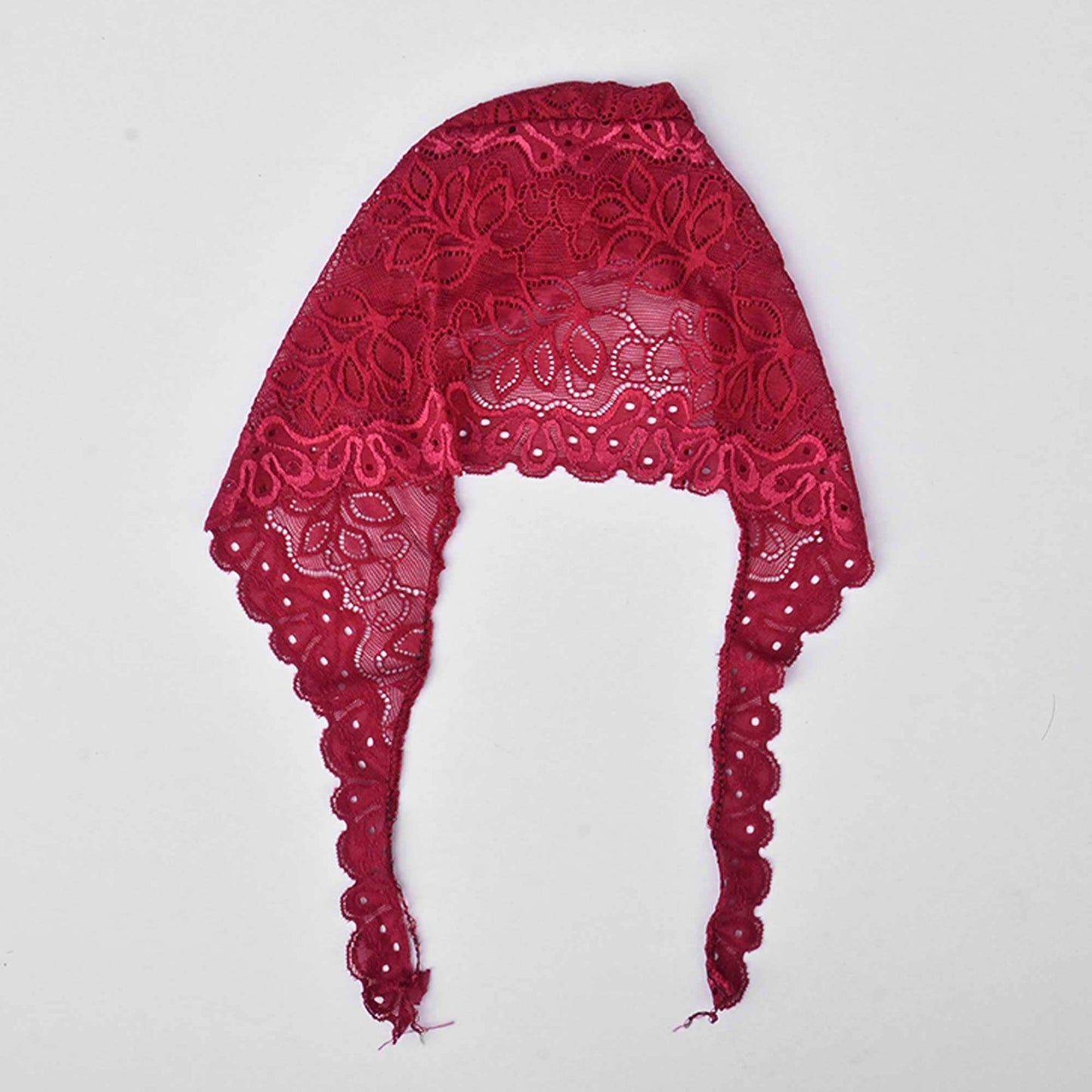 Women's Lovech Net Design Under Scarf Hijab Cap Women's Accessories De Artistic Maroon 