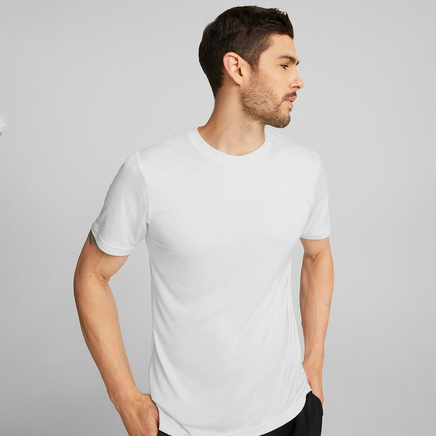 Fevlo Men's Solid Design Activewear Classic Tee Shirt Men's Tee Shirt Yasir Bin Asad (Sale Basis) White XS 