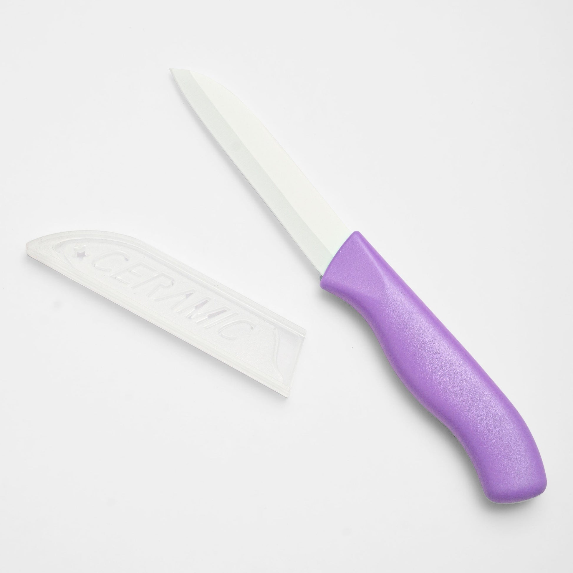 Ceramic Classic Kitchem Knife With Safety Cover Kitchen Accessories SRL Purple 