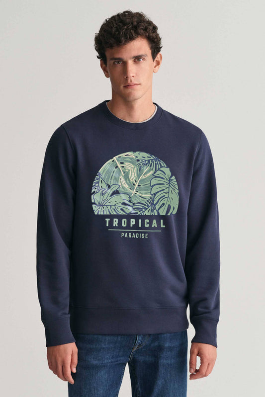 Polo Republica Men's Tropical Paradise Printed Fleece Sweat Shirt Men's Sweat Shirt Polo Republica 