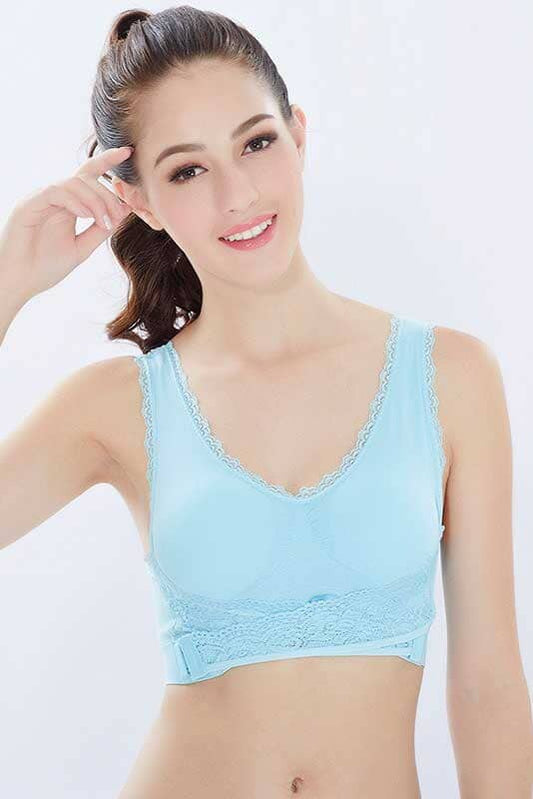 Front Cross Side Buckle Push Up Lace design Sports Bra Women's Lingerie RAM 