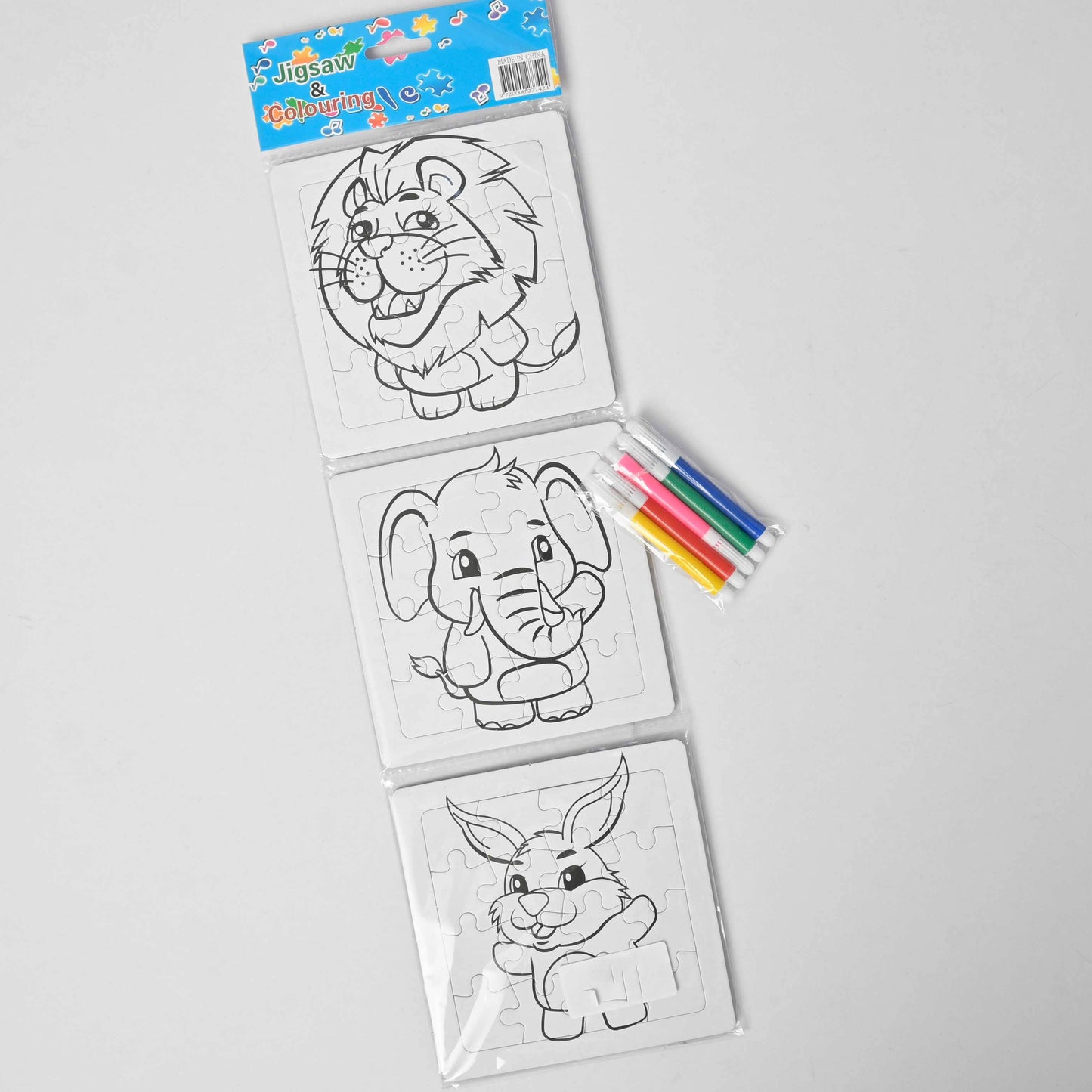 Jigsaw & Coloring Kid's Drawing Puzzle Card - Pack Of 3 Toy SRL D8 