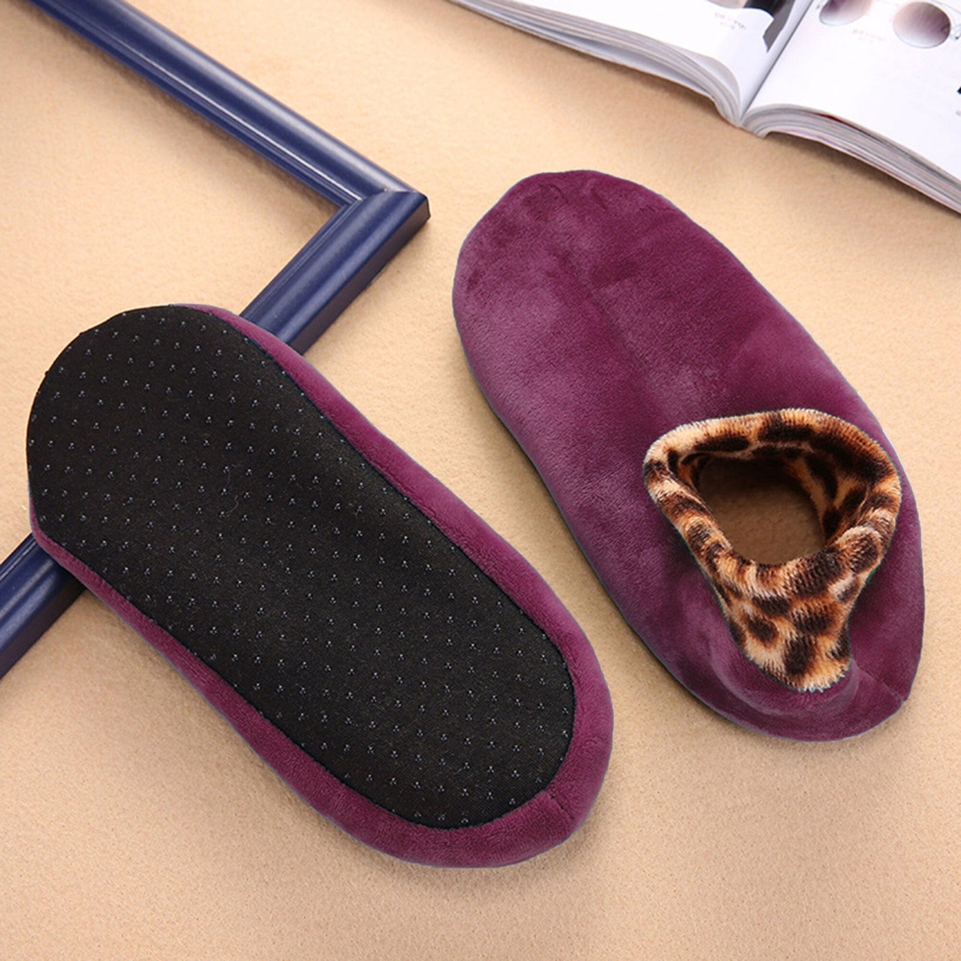 Raifun Women's Cushioned Anklet Velvet Socks Socks SRL Plum EUR 35-40 