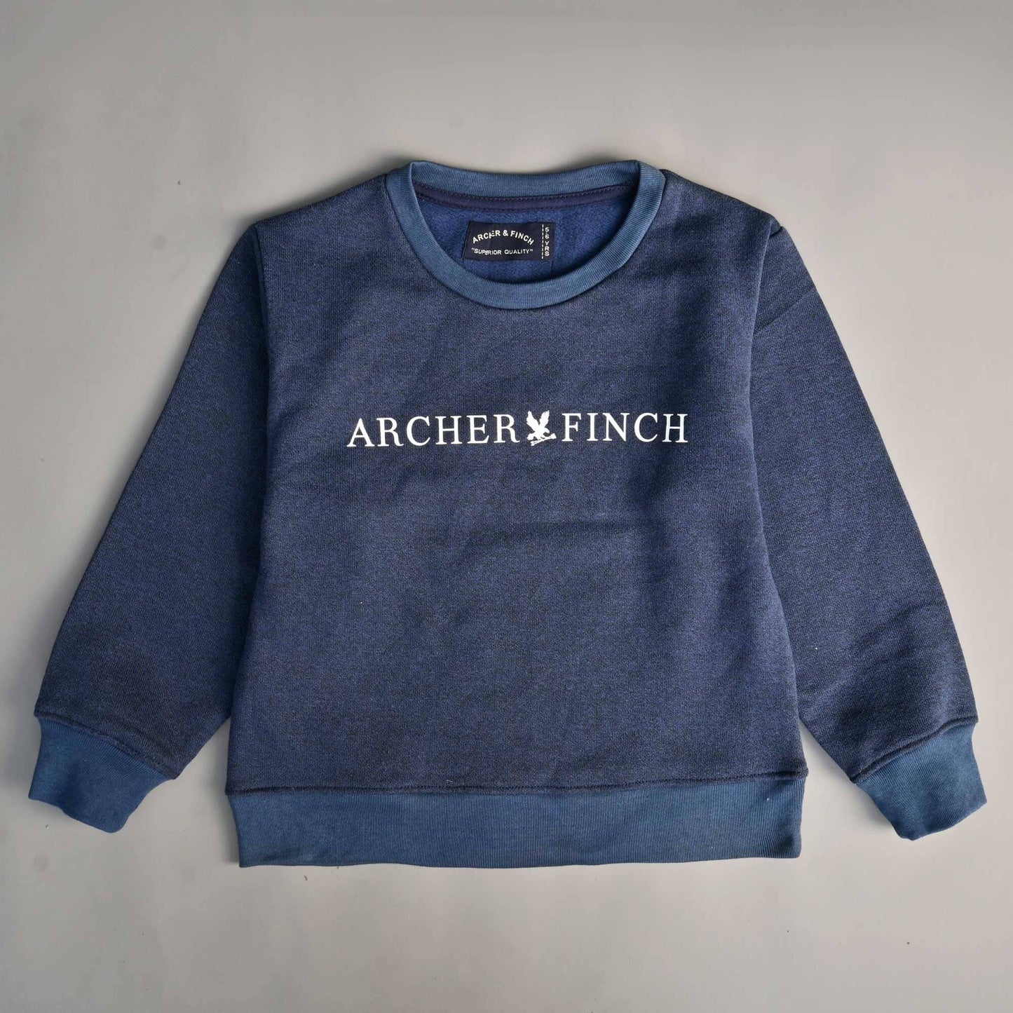 A&F Boy's Archer & Finch Printed Fleece Sweat Shirt Boy's Sweat Shirt LFS Navy Marl 3-4 Years 