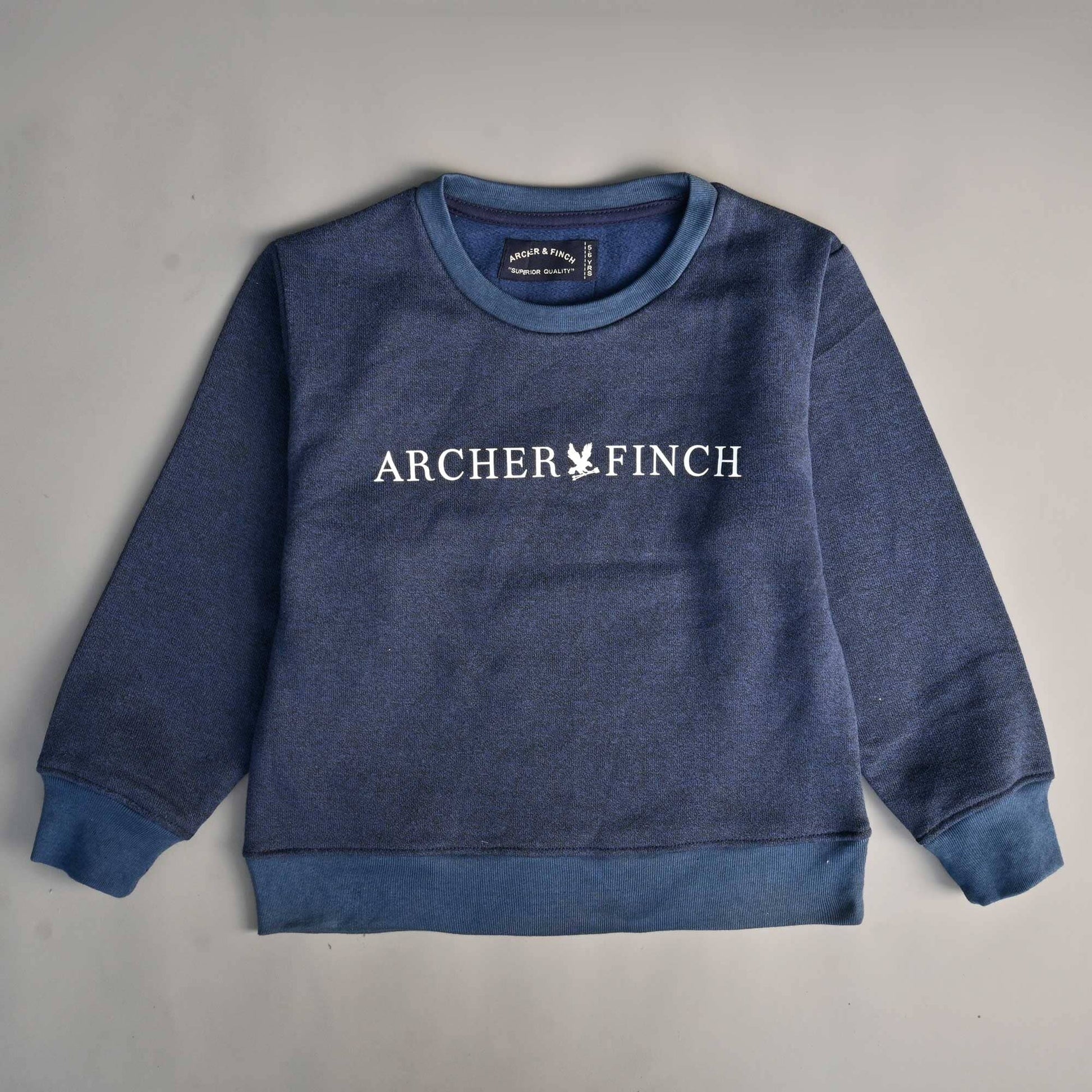 A&F Boy's Archer & Finch Printed Fleece Sweat Shirt Boy's Sweat Shirt LFS Navy Marl 3-4 Years 