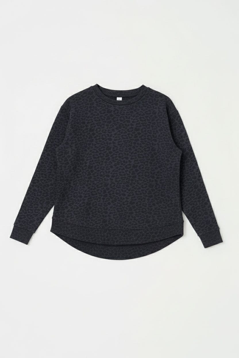 L.A.T Women's Leopard High Low Hem Premium Sweatshirt