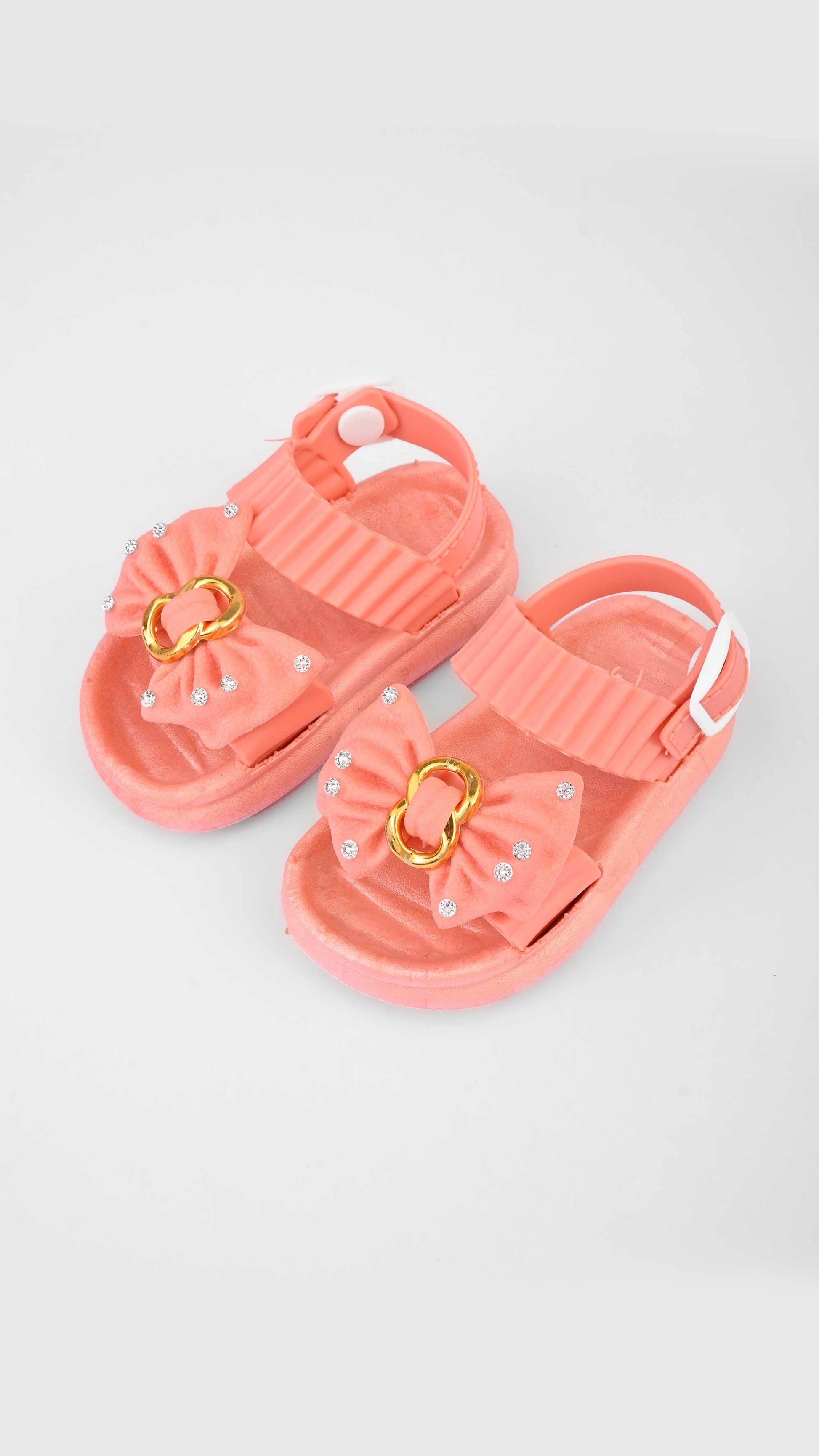Girl's Stylish Silver Beats Bow Design Sandals Girl's Shoes RAM 