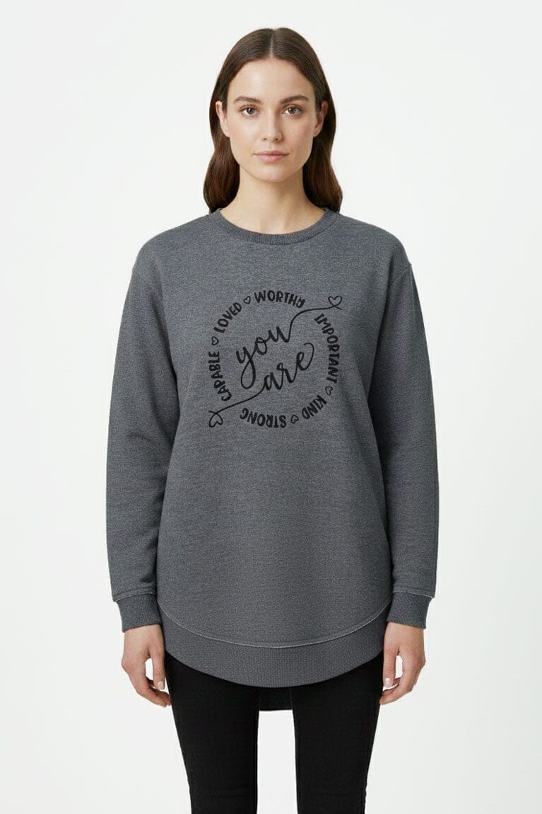 L.A.T Women's Printed High Low Hem Sweatshirt