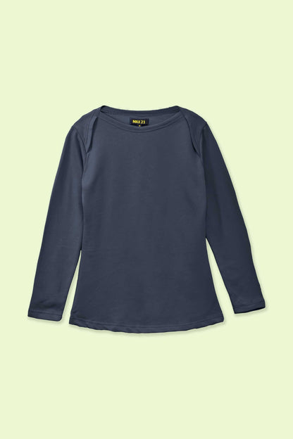 Max 21 Women’s Stylish Long Sleeves Sweat Shirt Women's Casual Shirt SZK Slate Grey S 