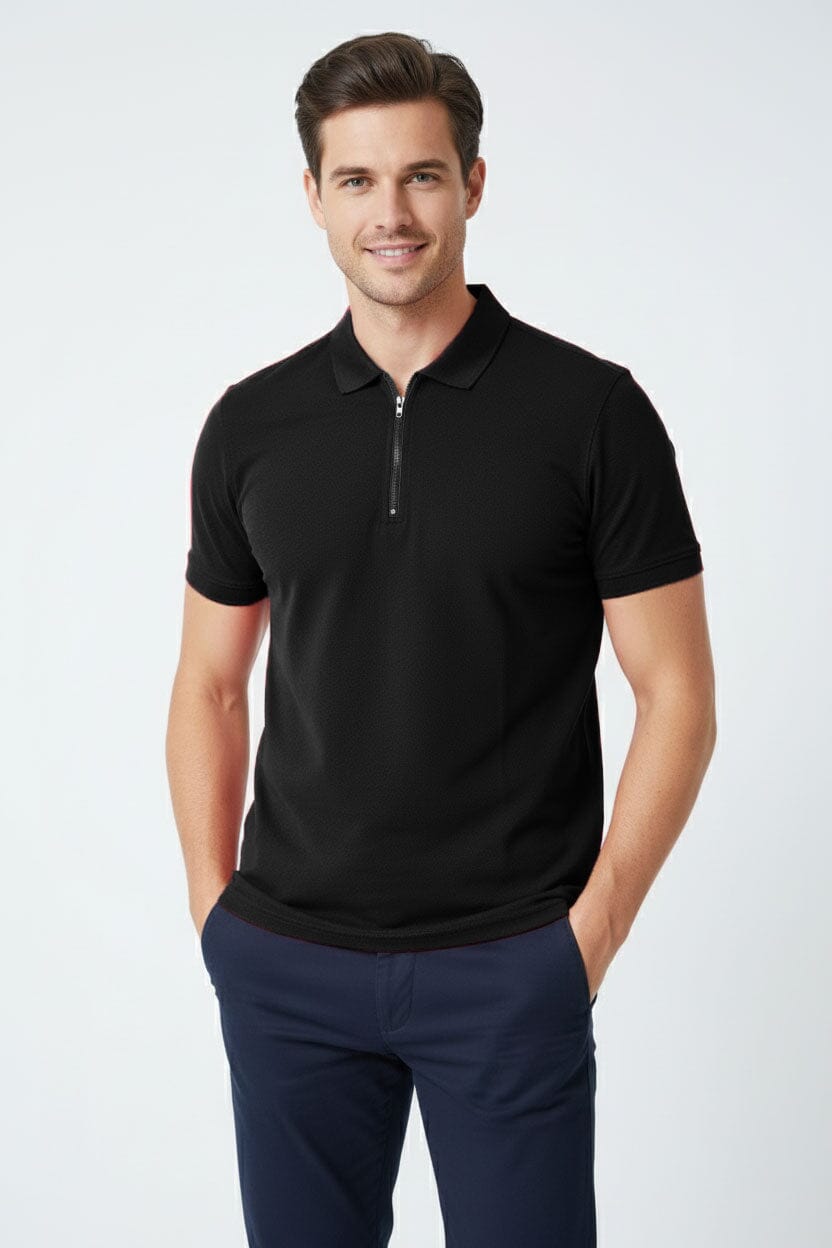 Jay Cee Men's Zipper Polo Shirt