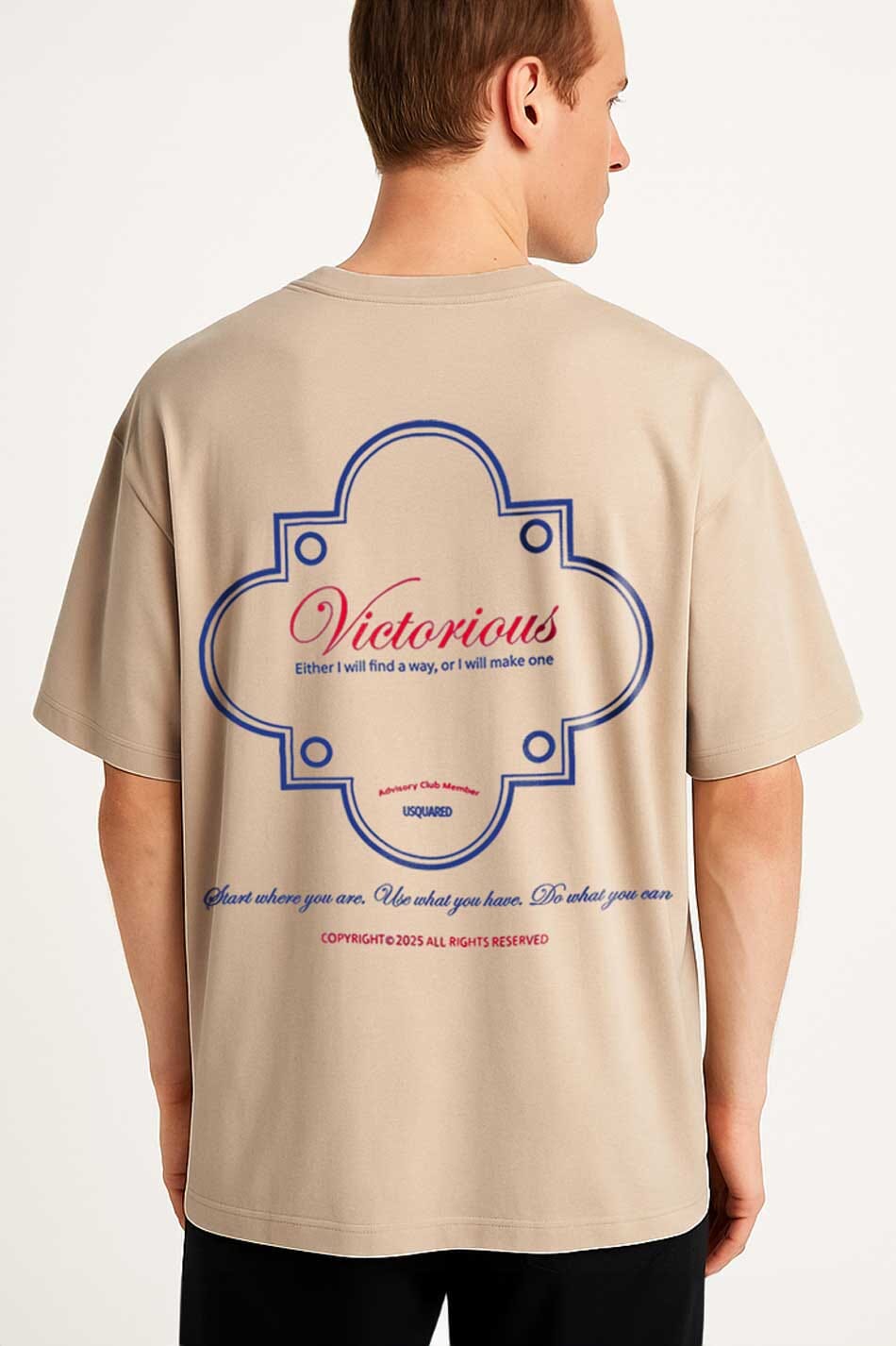 USQUARED Unisex Victorious Drop Shoulder Oversized Tee Shirt