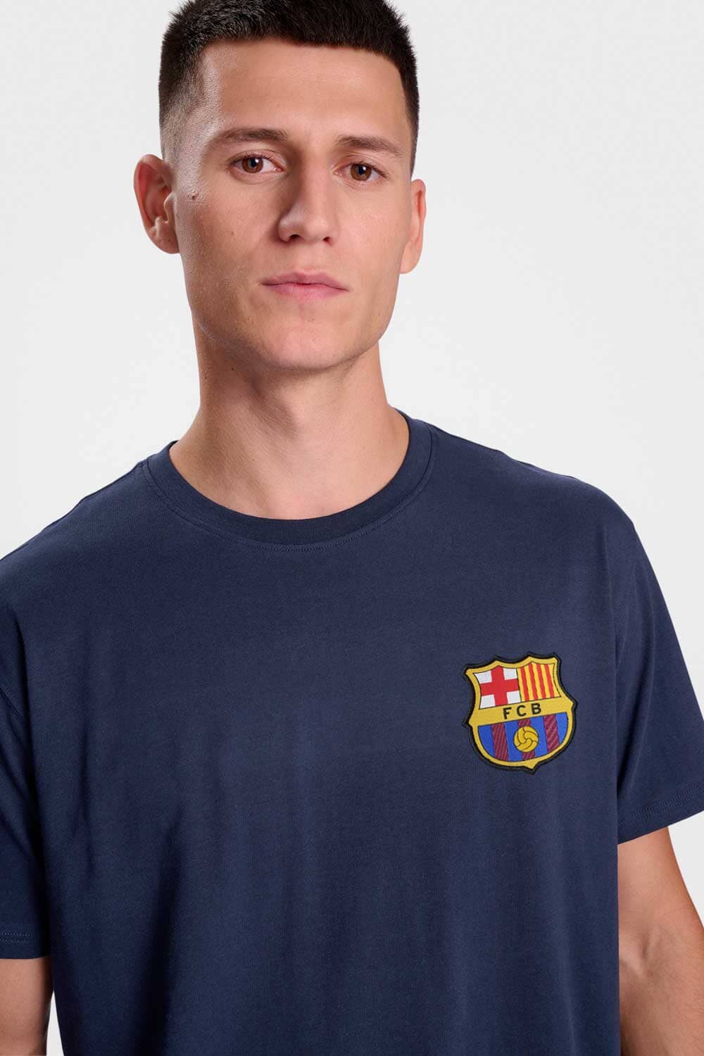 125 Men's Embroidered Barcelona Badge Tee Shirt
