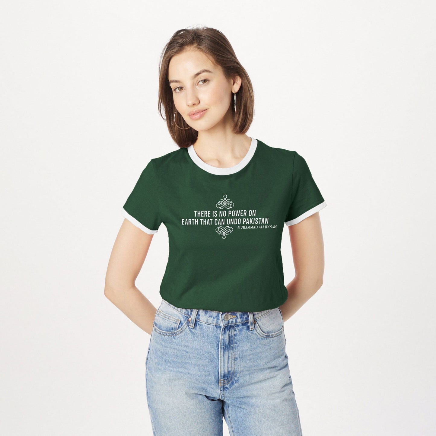 Madamadam Women's There Is No Power On Earth Printed Tee Shirt Women's Tee Shirt MADAMADAM Bottle Green S 