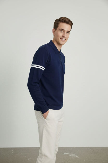Men's Arm Striped Polo Shirt