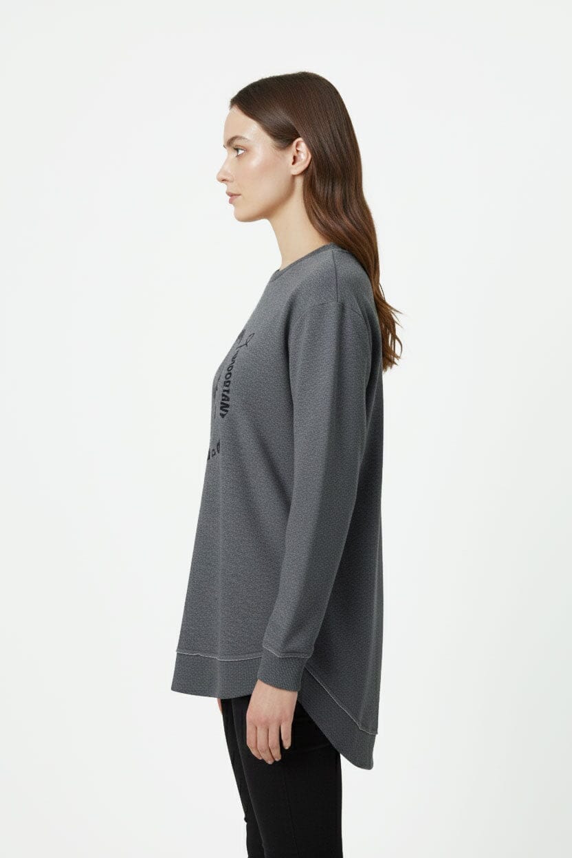 L.A.T Women's Printed High Low Hem Sweatshirt