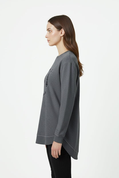 L.A.T Women's Printed High Low Hem Sweatshirt