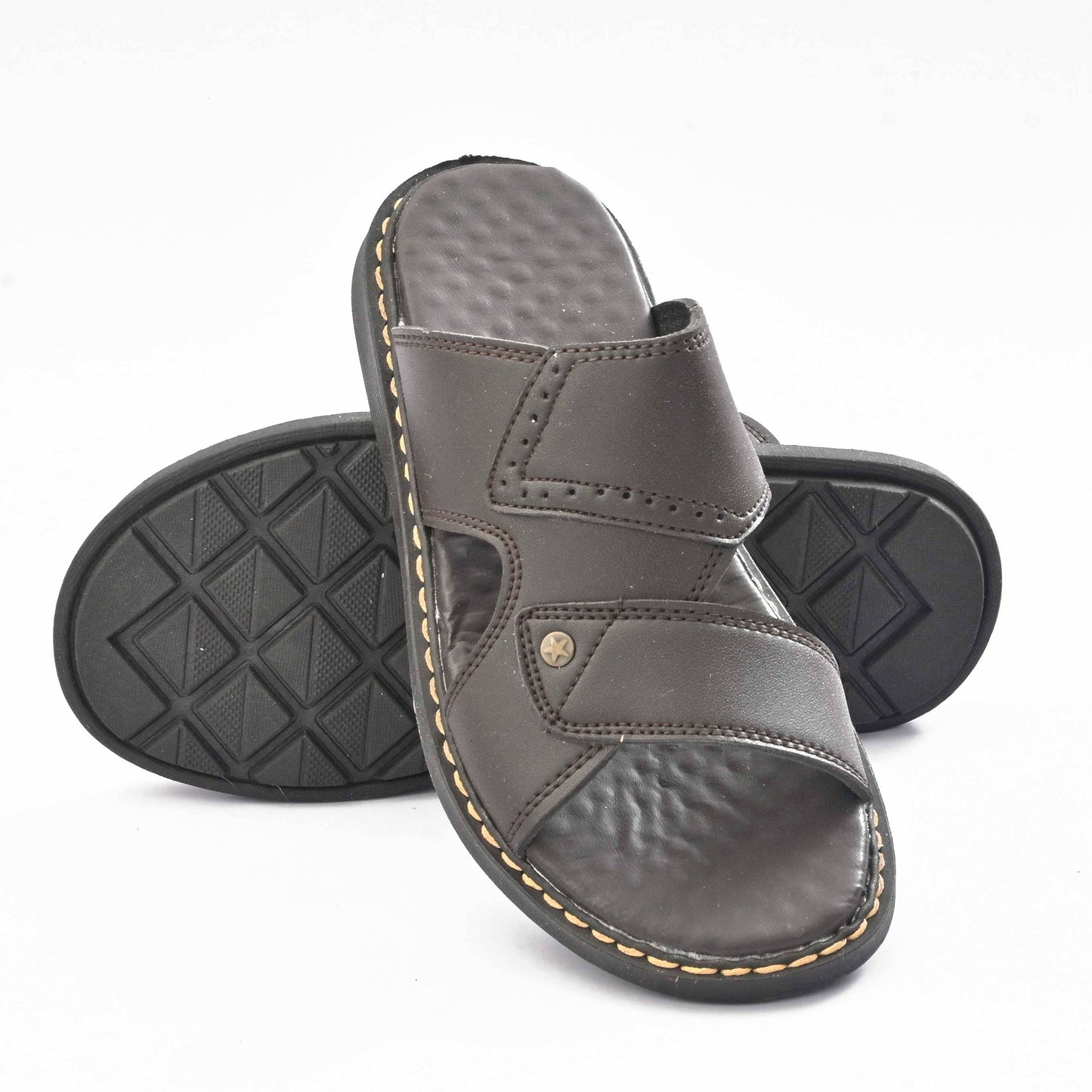 MR Men's Randers Padded Sole PU Leather Chappal Men's Shoes SNAN Traders Chocolate EUR 39 