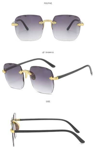 American Women's Rimless Square Sunglasses
