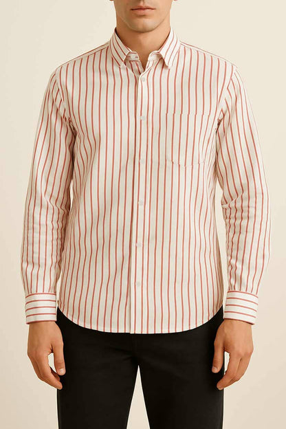 Eternity Men's Classic Fit Striped Formal Shirt