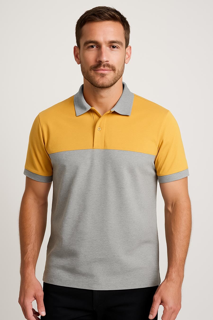 Yellow & Melange Grey