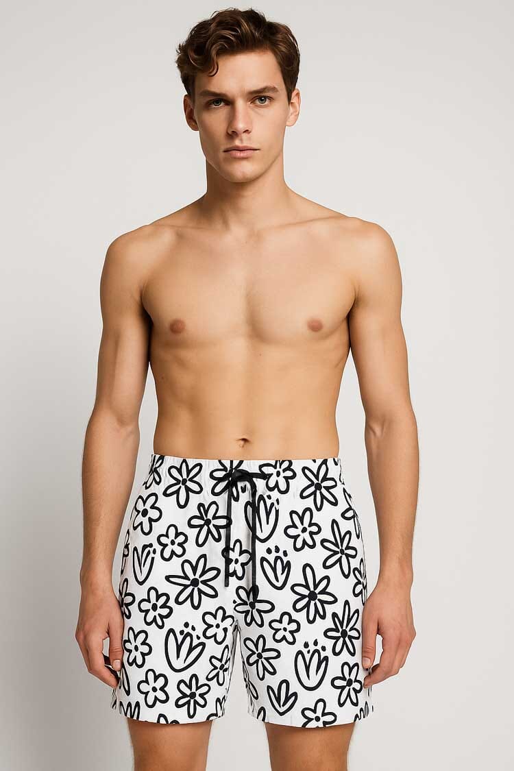 Men's Quick Dry Printed Activewear Swim Shorts