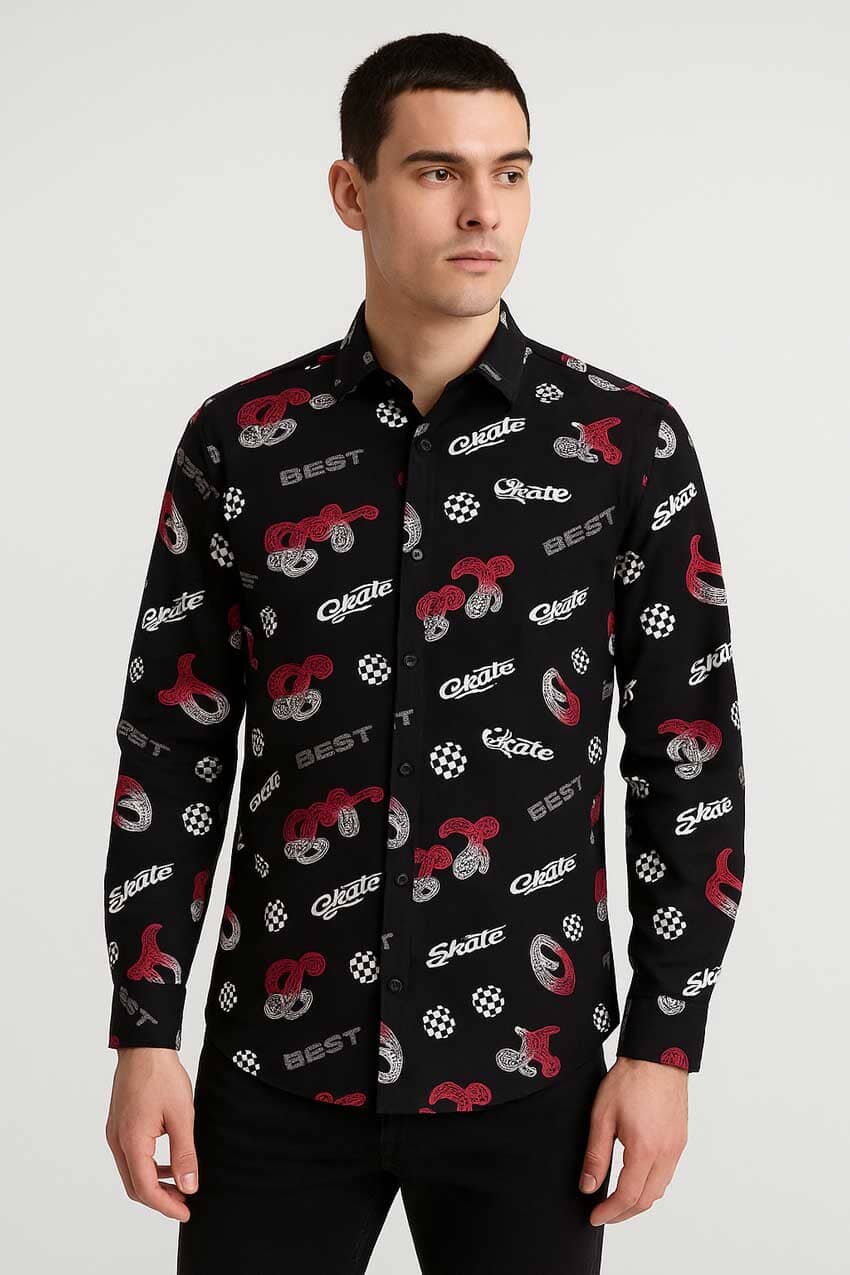 Scanners Men's Graphic Casual Shirt