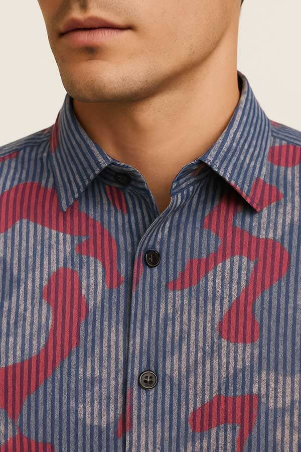 Scanners Elegant Men's Striped Casual Shirt