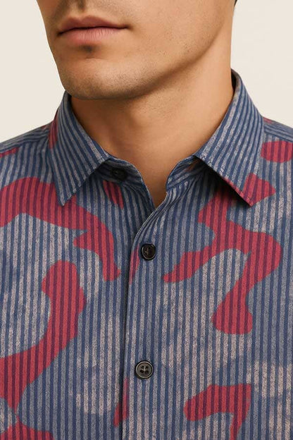 Scanners Elegant Men's Striped Casual Shirt