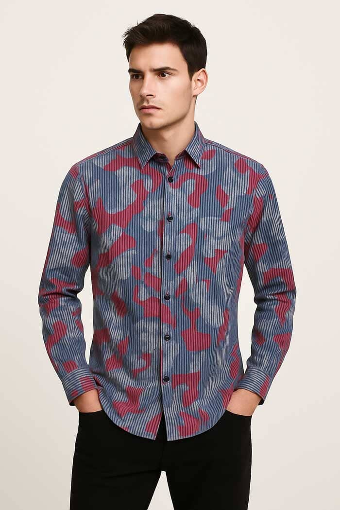 Scanners Elegant Men's Striped Casual Shirt