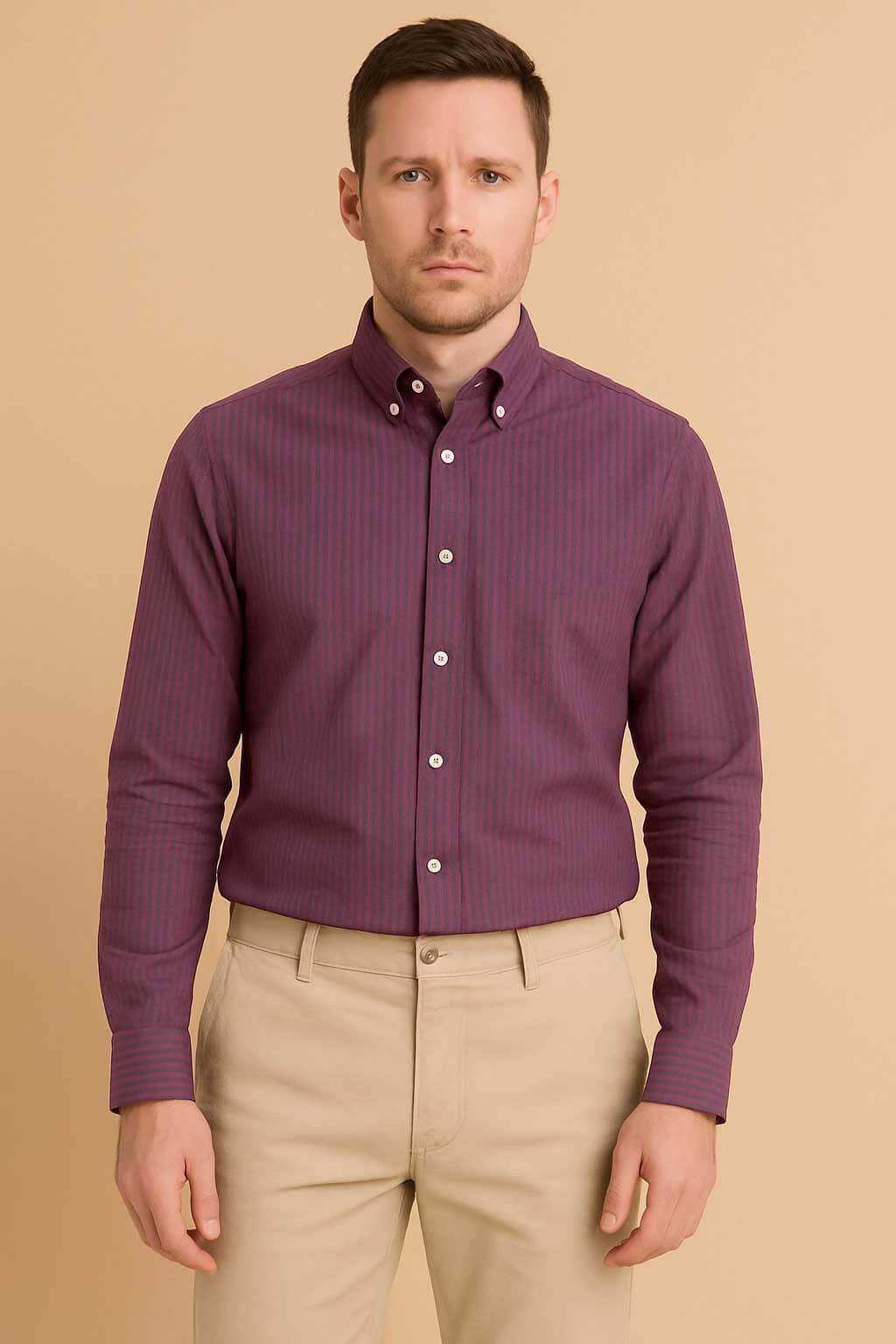 Eternity Men's Slim Fit Striped Casual Shirt