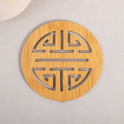 Round Cafe Wooden Hot Dish Coasters Crockery RAM D8 