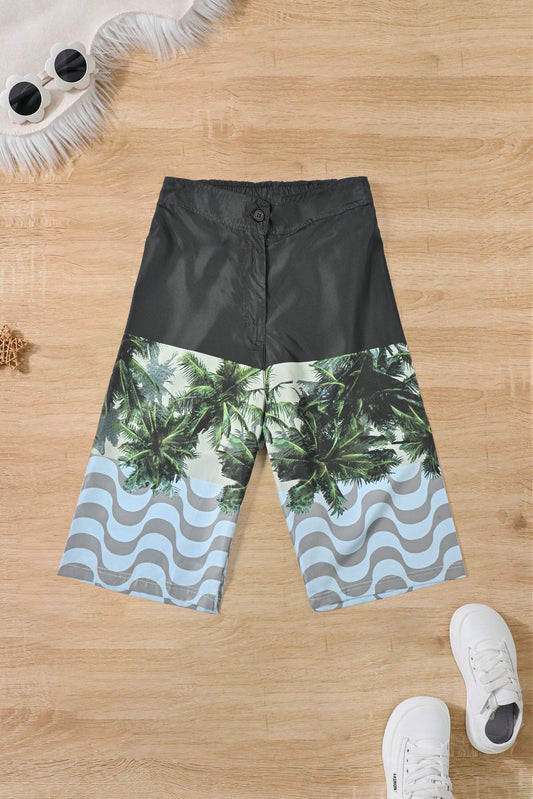 Noco Boy's Palm Tree Printed Shorts Kid's Shorts HM Garments (Sale Basis) 