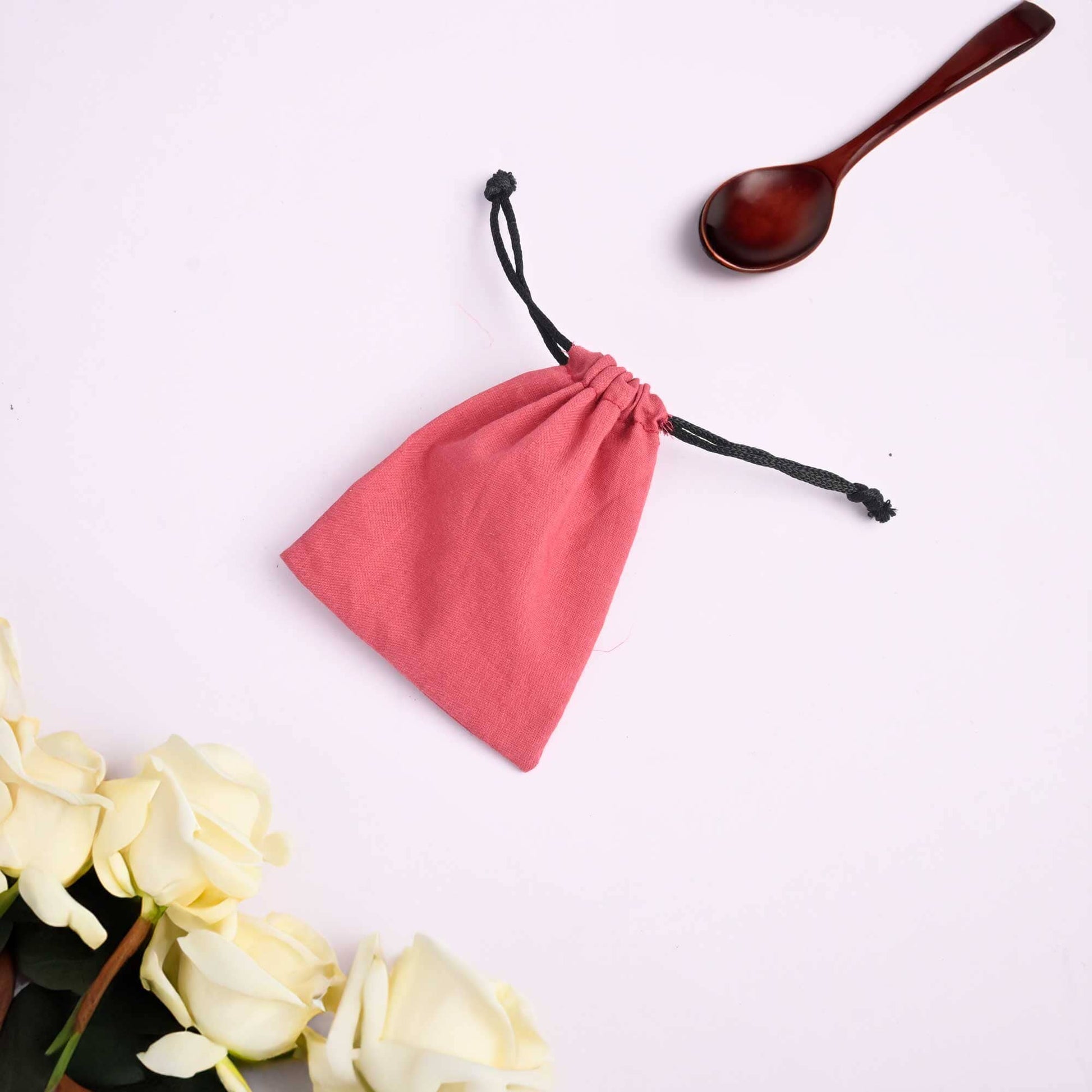 Pack of Five Compact, Versatile & Eco-Friendly Drawstring Pouches. Made-with-waste Gift Bag Polo Republica Dark Pink 